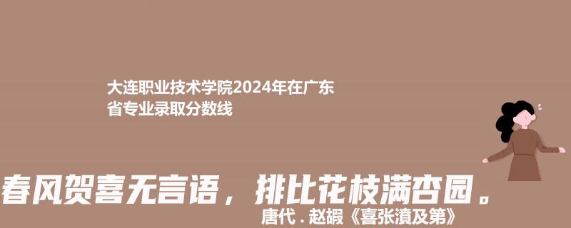 大连职业技术学院2024年在广东专业录取分数线