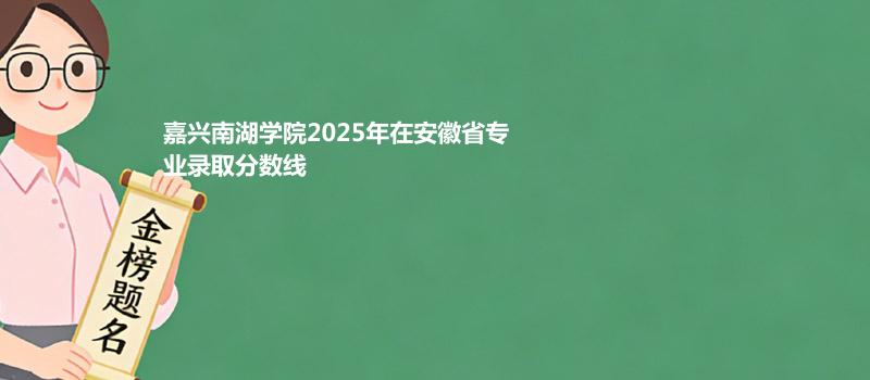 嘉兴南湖学院2025在安徽专业录取最低分 