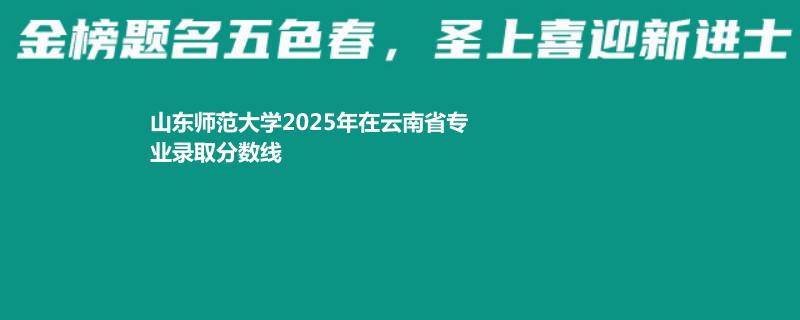 山东师范大学2025年在云南省专业录取分数线