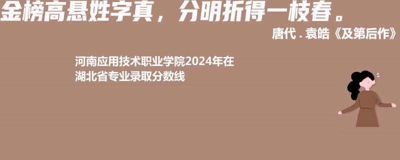 河南应用技术职业学院2024年在湖北省专业录取分数线