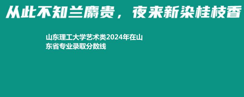 山东理工大学艺术类2024年在山东专业录取分数线