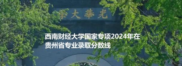 西南财经大学国家专项2024高考贵州省专业录取分数线