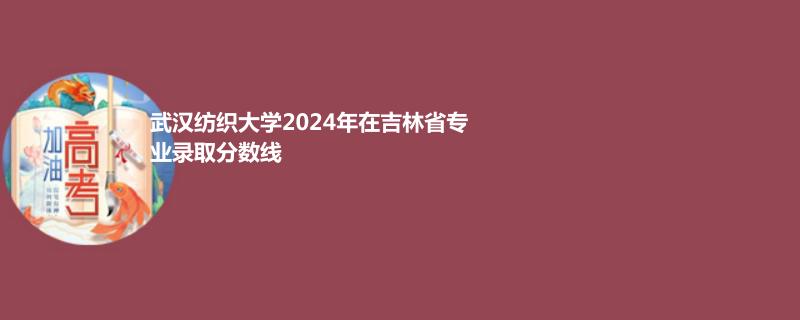 武汉纺织大学2024年在吉林省专业录取分数线