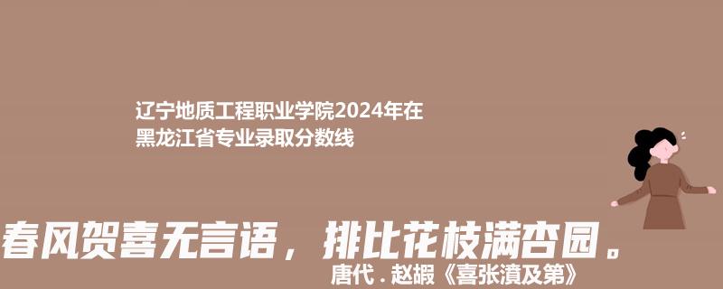 辽宁地质工程职业学院2024年在黑龙江省专业录取分数线