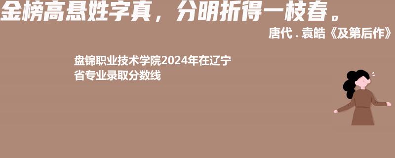盘锦职业技术学院2024年在辽宁省专业录取分数线