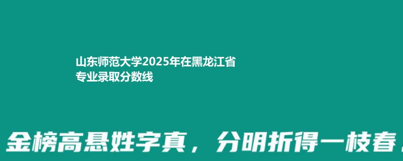 山东师范大学2025年在黑龙江录取分数线 物理类最低599分
