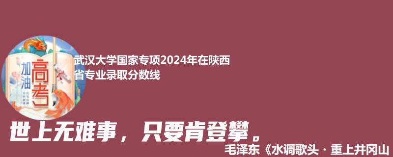 武汉大学国家专项2024年在陕西省专业录取分数线