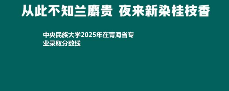 中央民族大学2025年在青海省专业录取分数线