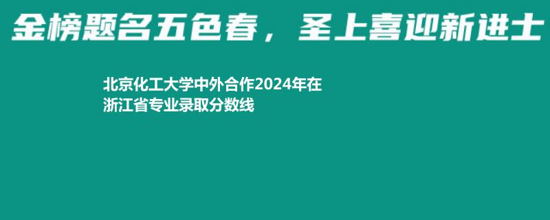 北京化工大学中外合作2024高考浙江录取分数线