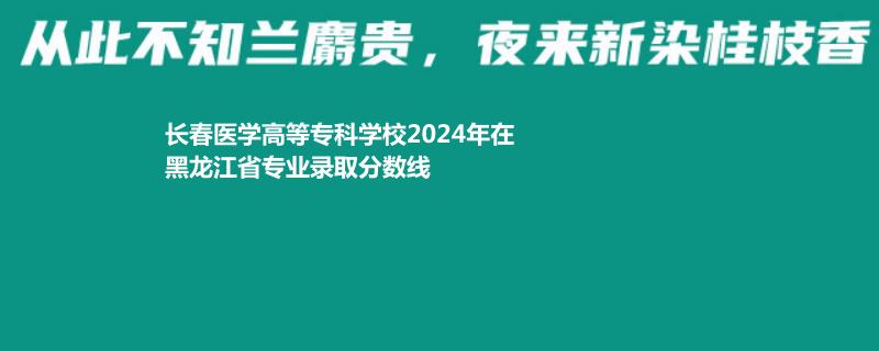 长春医学高等专科学校2024年在黑龙江省专业录取分数线